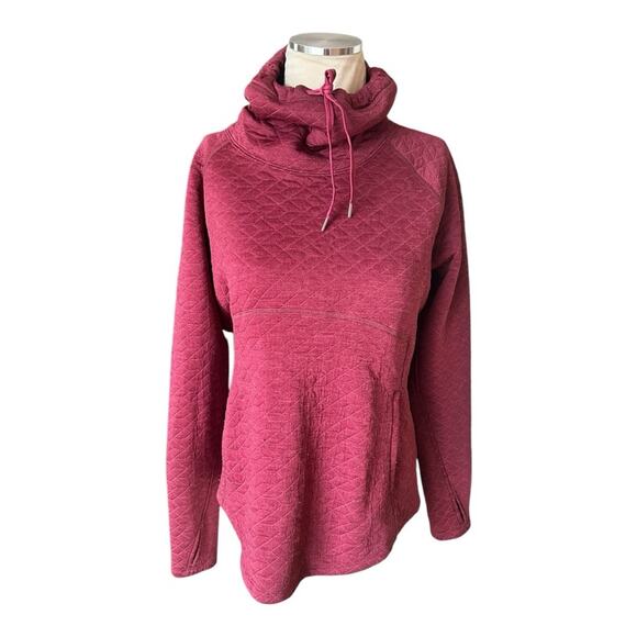 Marmot Annie Quilted Cowl Turtle Neck Maroon Pullover Sweatshirt Womens … - Picture 3 of 10